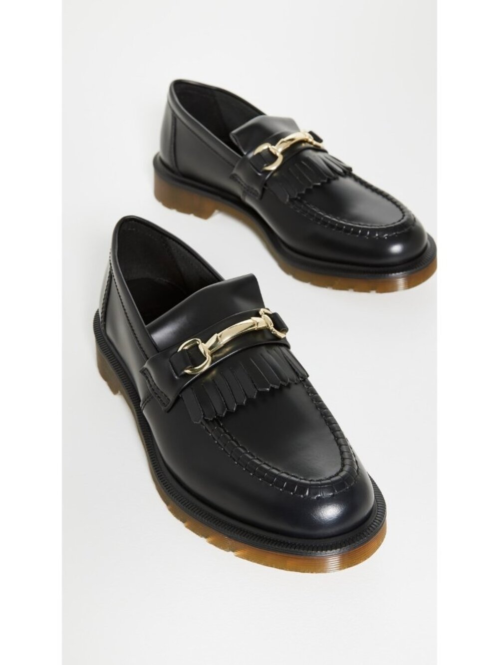 NEW Dr. Martens Adrian Snaffle in Black Smooth Leather Kiltie Loafers W 8 / M 7